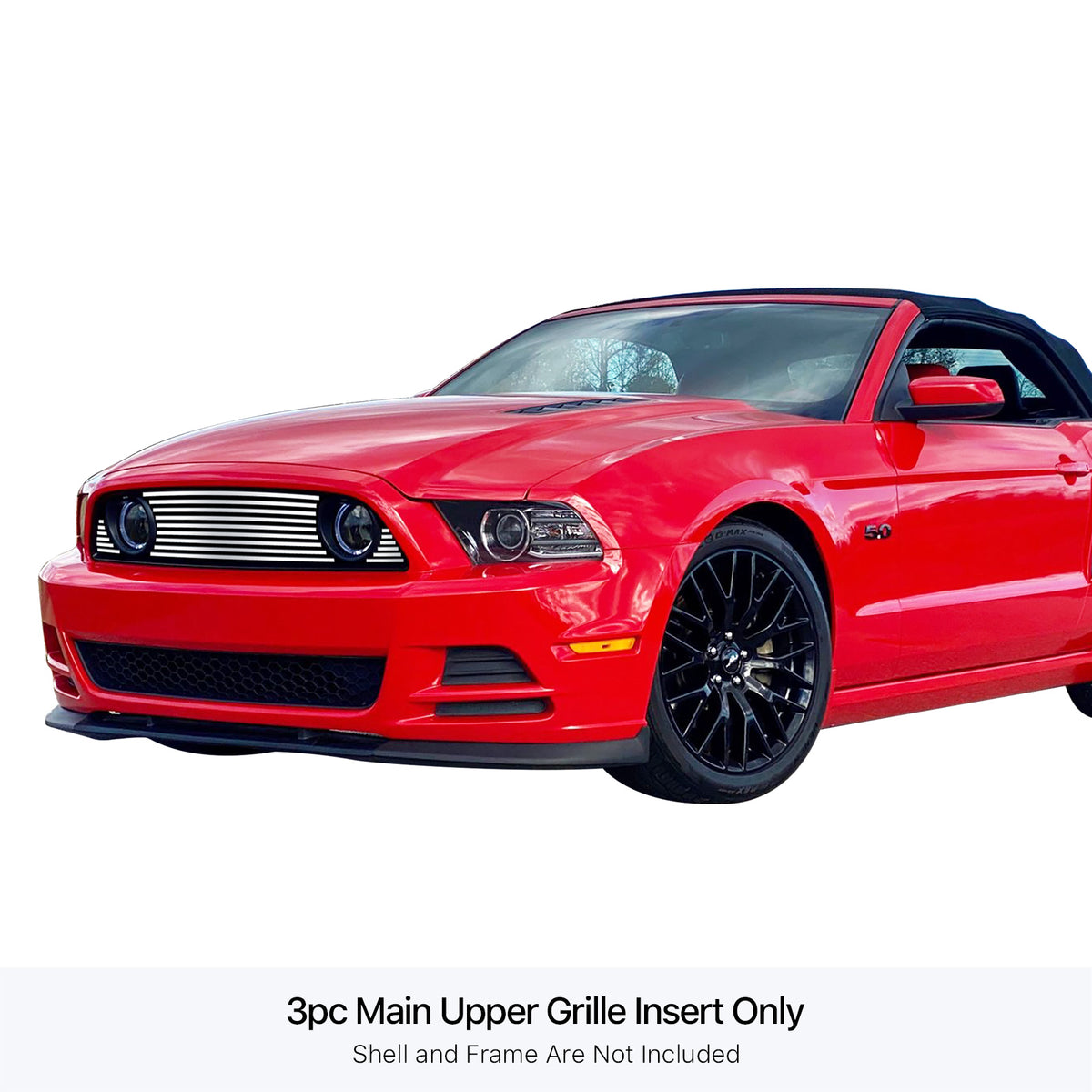 Stainless Steel Main Upper Stainless Steel Billet Grille 2013-2014 Ford Mustang GT GR06FEI25S