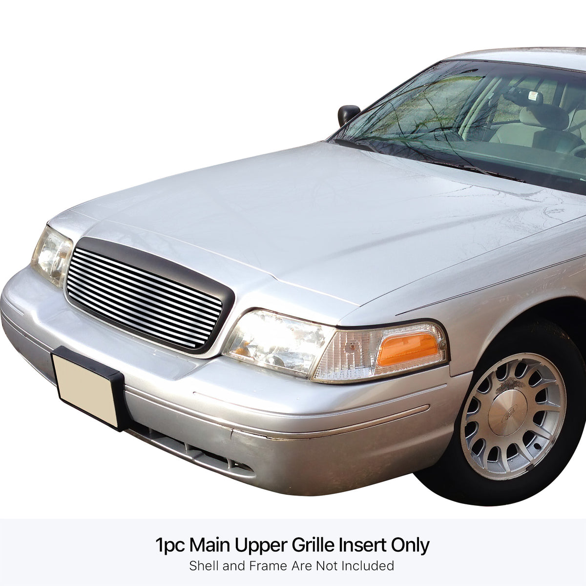 Stainless Steel Main Upper Stainless Steel Billet Grille 1998-2012 Ford Victoria Only For Honeycomb Style Logo Cover GR06FEI39S