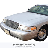 Stainless Steel Main Upper Stainless Steel Billet Grille 1998-2012 Ford Victoria Only For Honeycomb Style Logo Cover GR06FEI39S