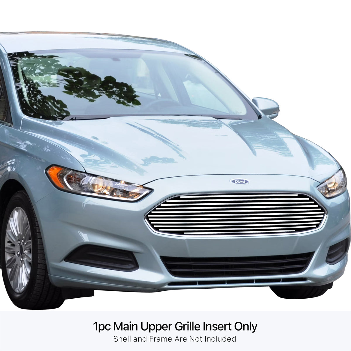 Stainless Steel Main Upper Stainless Steel Billet Grille 2013-2016 Ford Fusion Chrome pcs need to be removed. GR06FEI40S