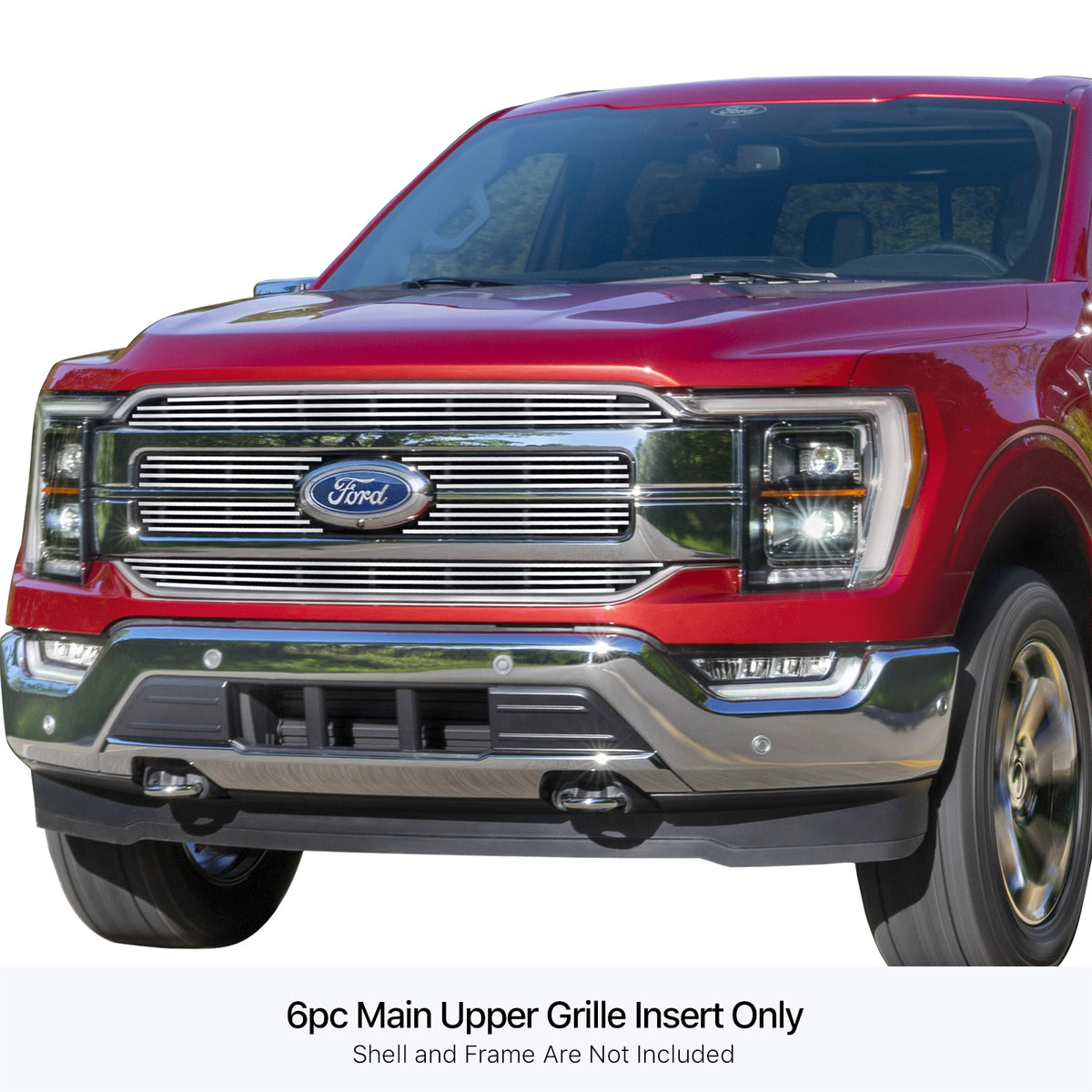Stainless Steel Main Upper Stainless Steel Billet Grille 2021-2023 Ford F-150 Lariat GR06FEJ78S