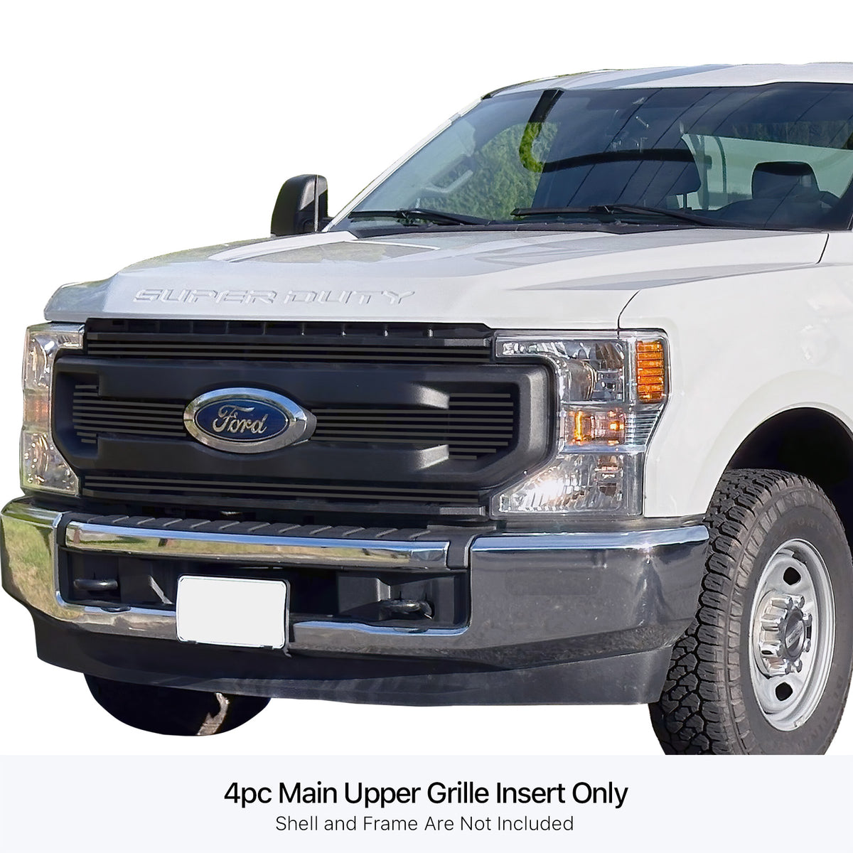 Stainless Steel Main Upper Black Stainless Steel Billet Grille 2020-2021 Ford F-250 XL/ 2020-2021 Ford F-250 XLT/ 2020-2021 Ford F-350 XL/ 2020-2021 Ford F-350 XLT GR06FEJ79J