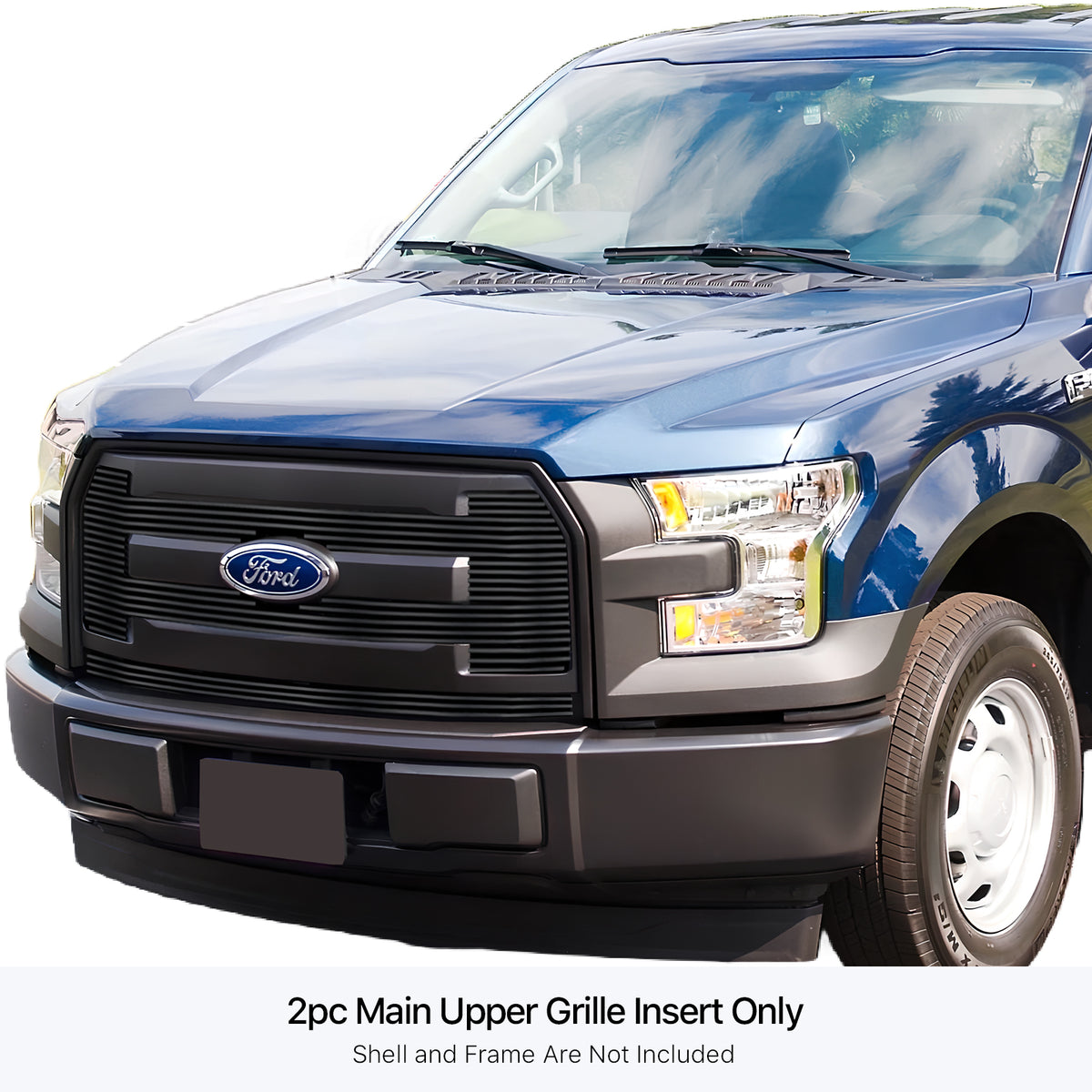 Stainless Steel Main Upper Black Stainless Steel Billet Grille 2015-2017 Ford F-150 XL GR06FFC11J
