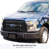 Stainless Steel Main Upper Black Stainless Steel Billet Grille 2015-2017 Ford F-150 XL GR06FFC11J