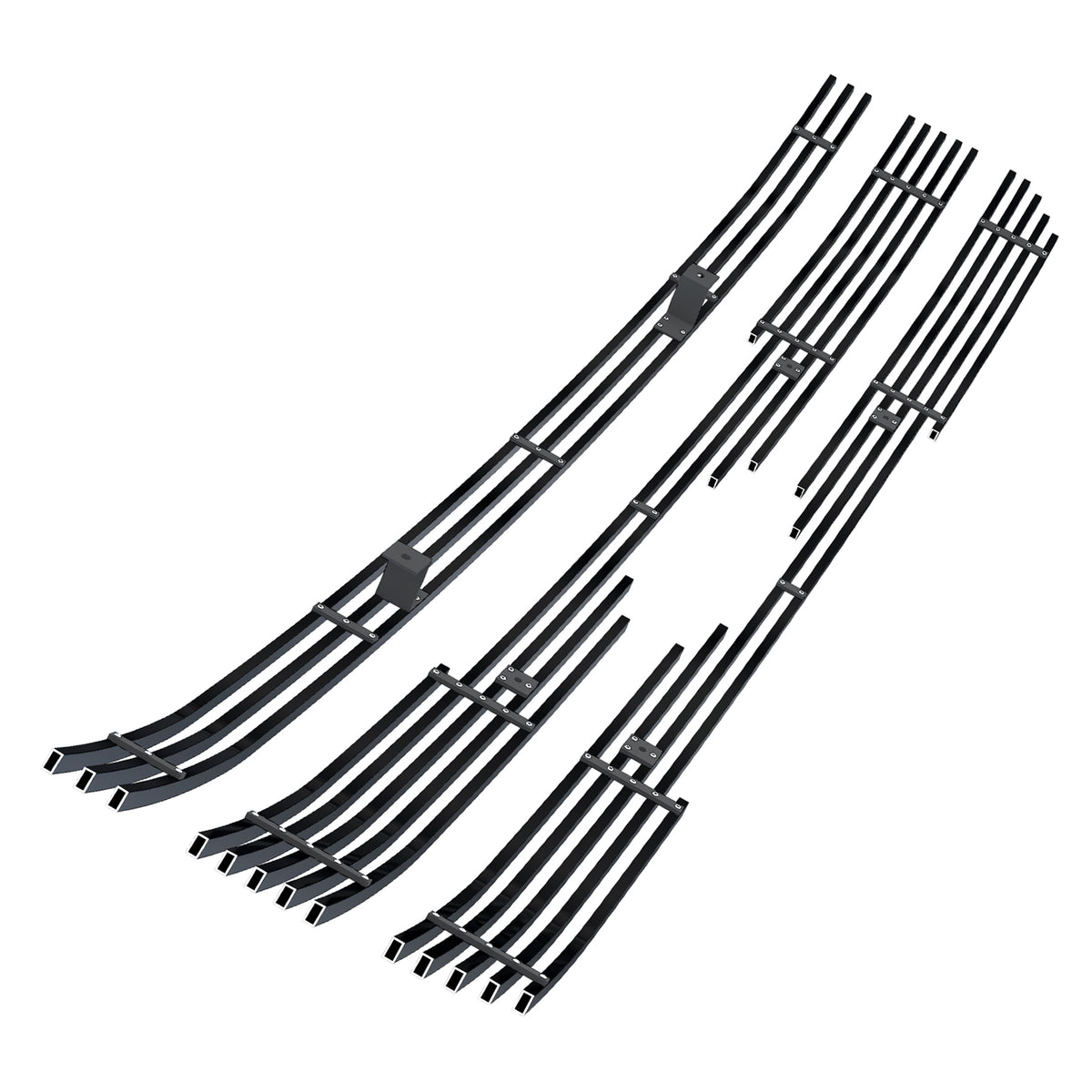 Stainless Steel Main Upper Black Stainless Steel Billet Grille 2015-2017 Ford F-150 Lariat Without Front Camera/2015-2017 Ford F-150 King Ranch Without Front Camera GR06FFC12J