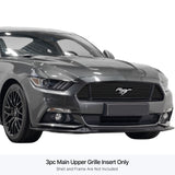 Stainless Steel Main Upper Black Stainless Steel Billet Grille 2015-2017 Ford Mustang GT V8 With Logo Show GR06FFD46J