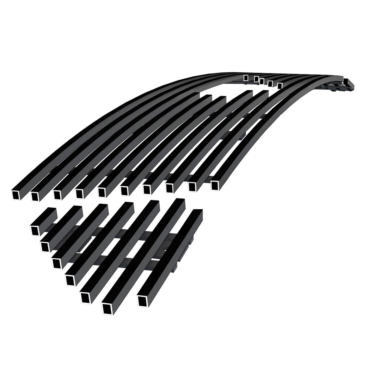 Stainless Steel Main Upper Black Stainless Steel Billet Grille 2015-2017 Ford Mustang GT V8 With Logo Show GR06FFD46J
