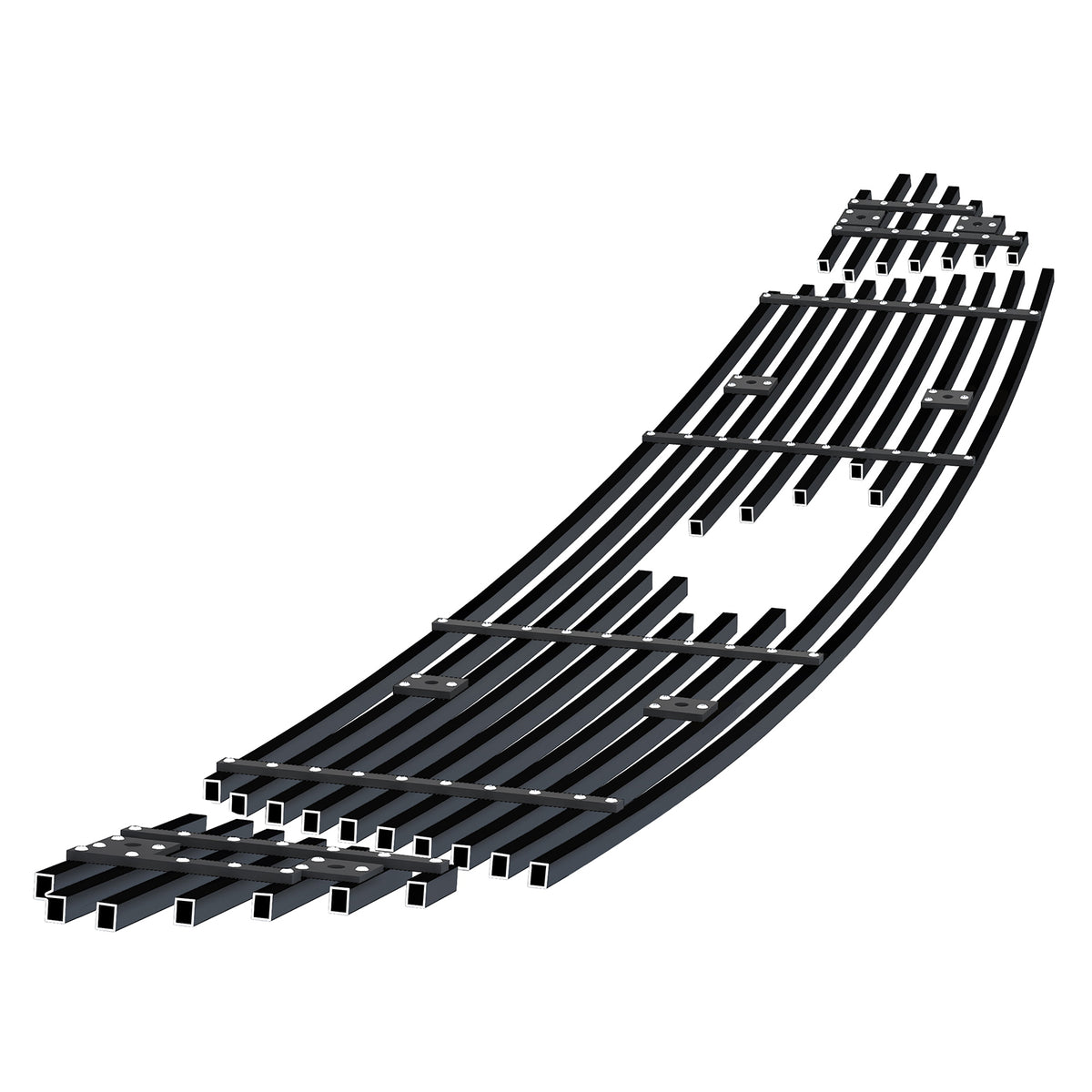Stainless Steel Main Upper Black Stainless Steel Billet Grille 2015-2017 Ford Mustang GT V8 With Logo Show GR06FFD46J