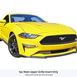 Stainless Steel Main Upper Black Stainless Steel Billet Grille 2018-2022 Ford Mustang Only for EcoBoost Models with logo show GR06FFD47J