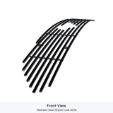 Stainless Steel Main Upper Black Stainless Steel Billet Grille 2018-2022 Ford Mustang Only for EcoBoost Models with logo show GR06FFD47J