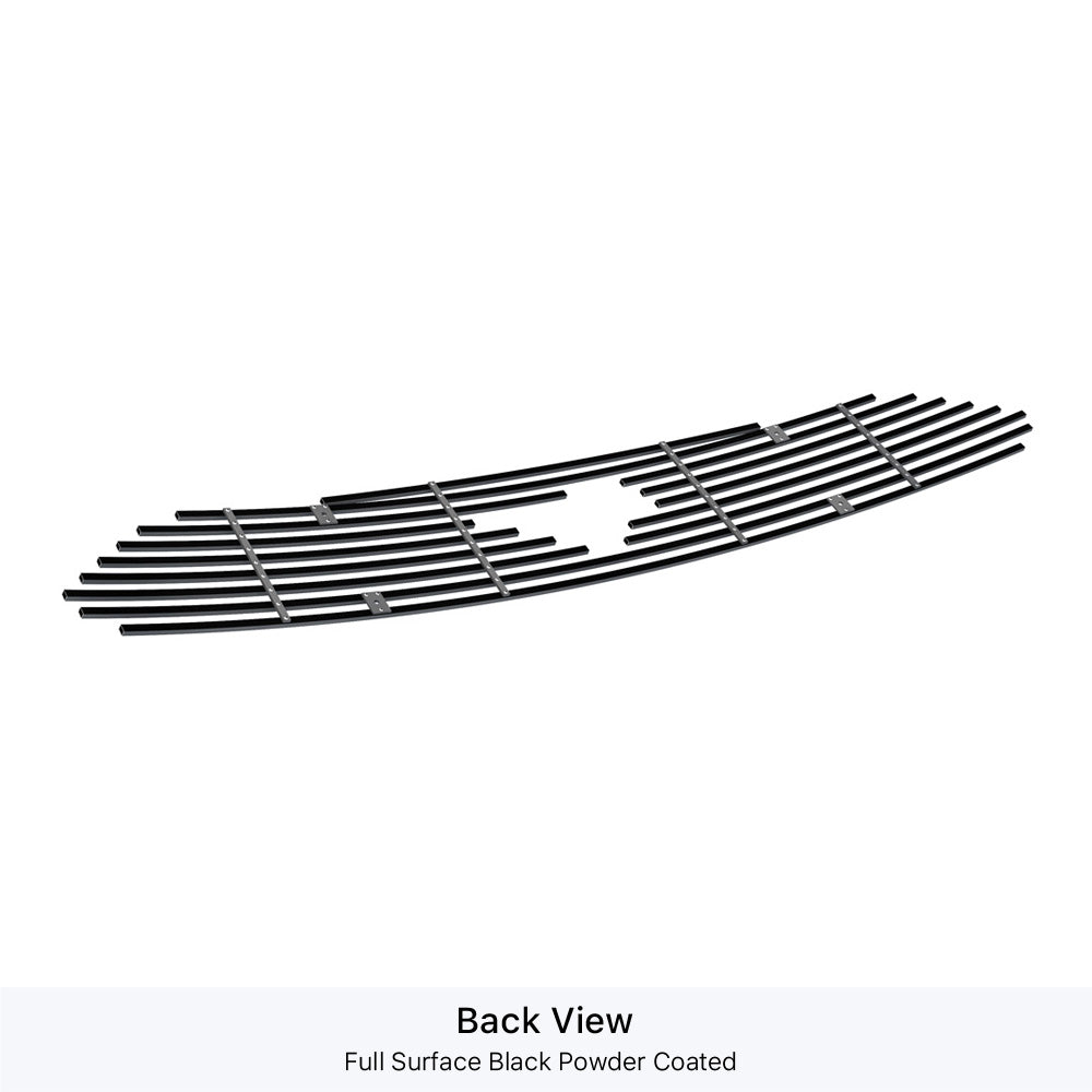 Stainless Steel Main Upper Black Stainless Steel Billet Grille 2018-2022 Ford Mustang Only for EcoBoost Models with logo show GR06FFD47J