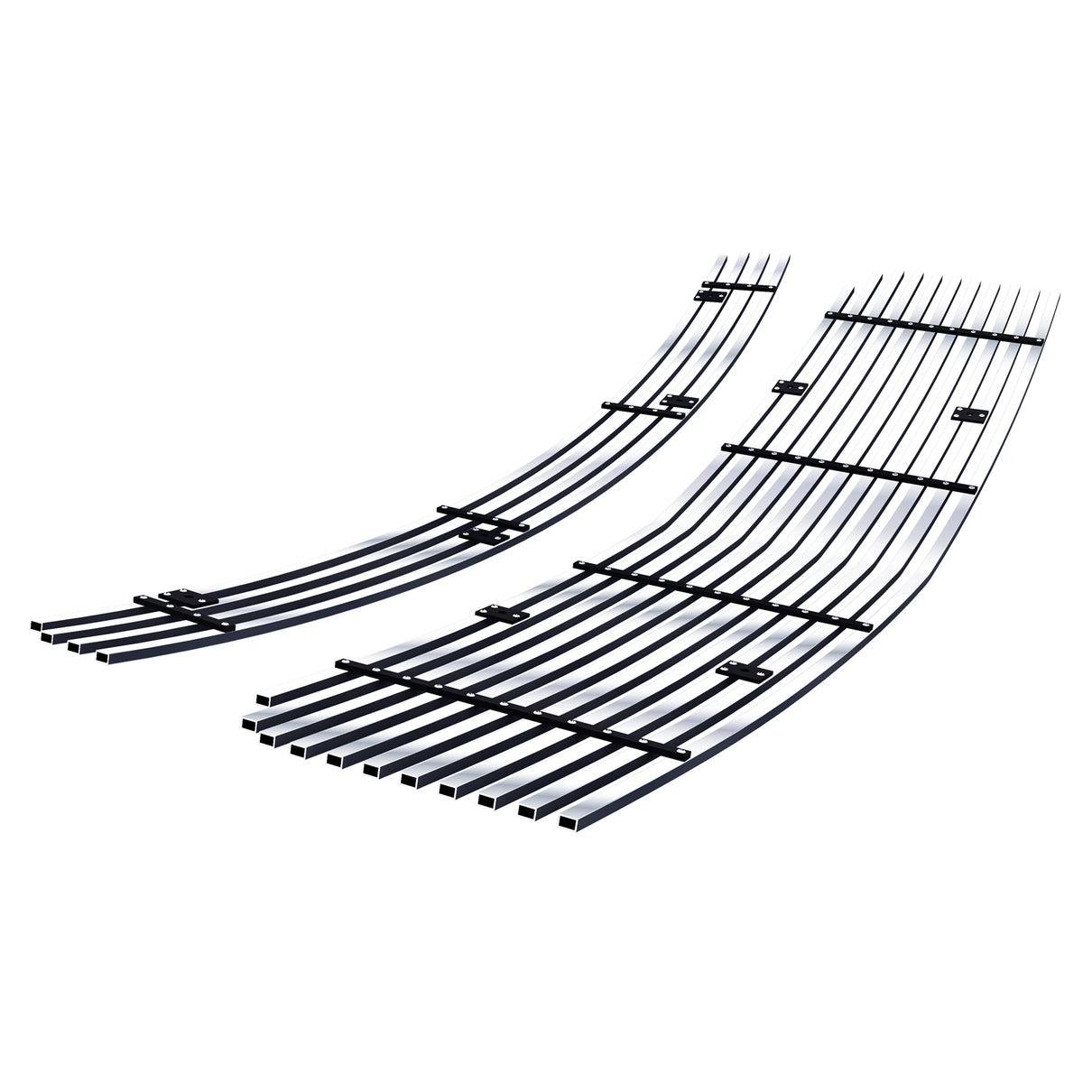 Stainless Steel Main Upper + Lower Bumper Stainless Steel Billet Grille 2005-2009 Ford Mustang V6 Except Pony Package GR06FGI84S