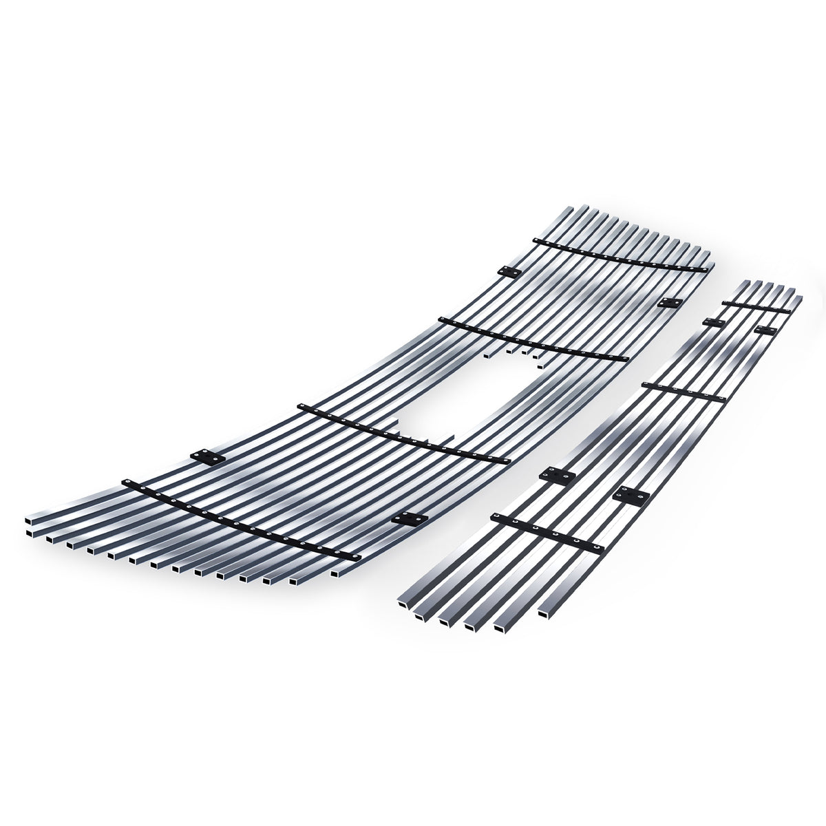 Stainless Steel Main Upper + Lower Bumper Stainless Steel Billet Grille 2004-2005 Ford F-150 (With OE Honeycomb Style Grille, Not for Bar Style) GR06FGI94S