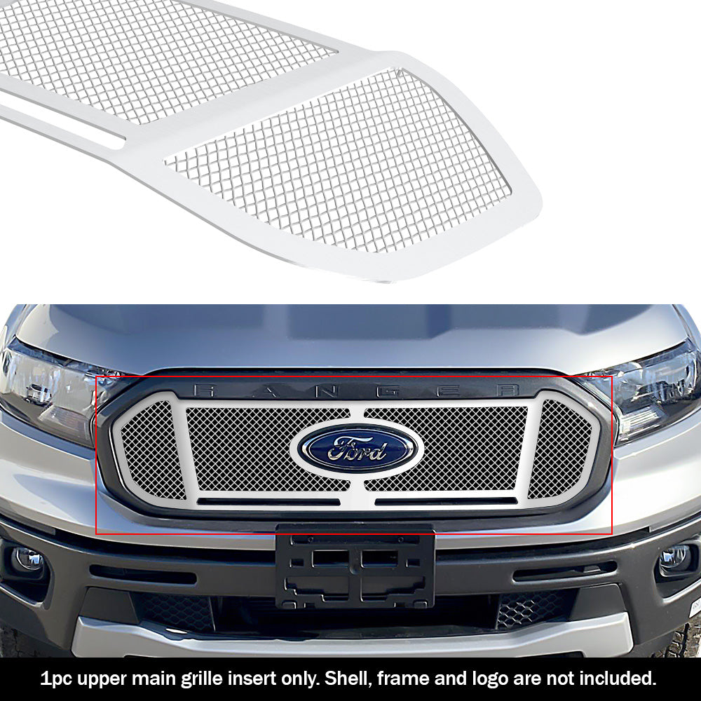Stainless Steel Main Upper Mesh Grille 2019-2023 Ford Ranger Not for Lariat Model GR06GEA46T