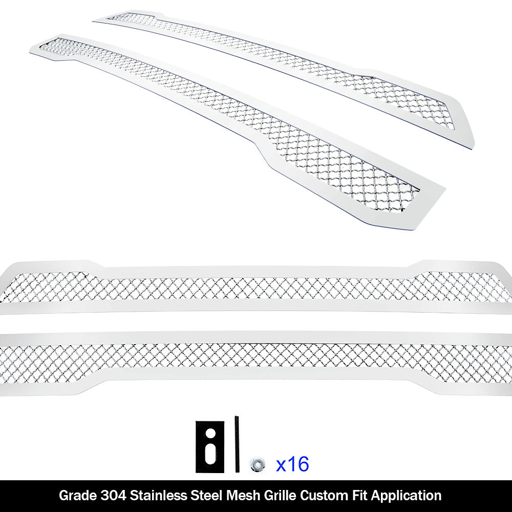 Stainless Steel Main Upper Mesh Grille 2017-2020 Ford F-150 Raptor GR06GEA54S