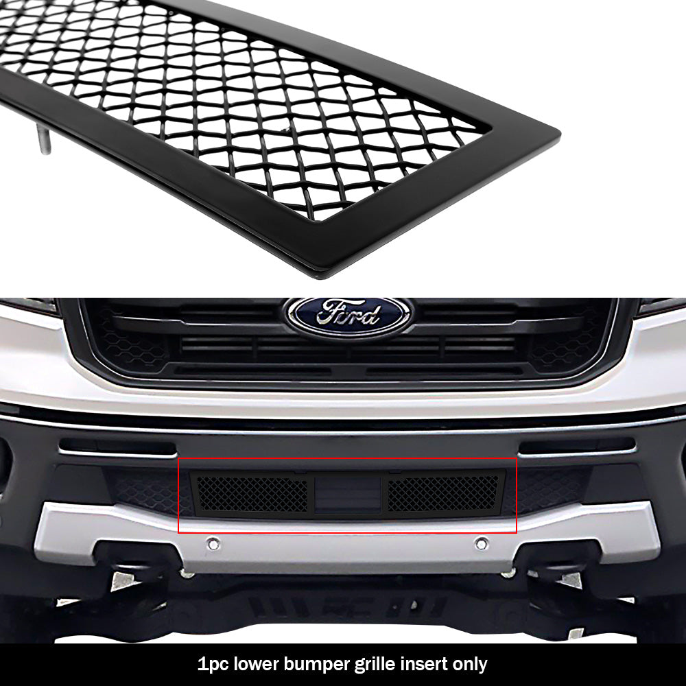 Stainless Steel Lower Bumper Black Wire Mesh Grille 2019-2023 Ford Ranger With Adaptive Cruise Control GR06GEA91H