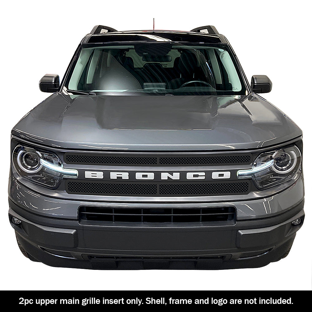 Stainless Steel Main Upper Black Wire Mesh Grille 2021-2025 Ford Bronco Sport GR06GEB61H