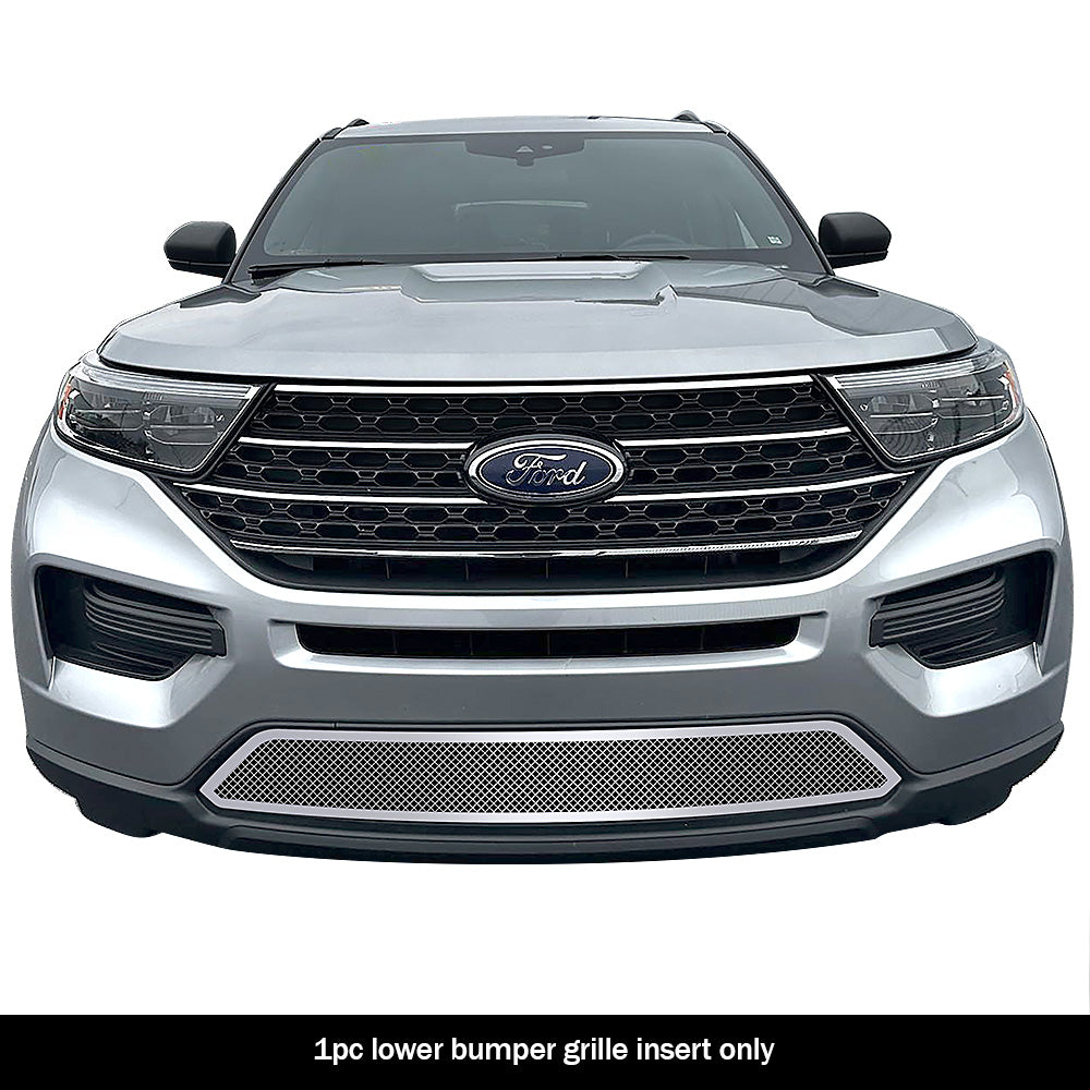 Stainless Steel Lower Bumper Mesh Grille 2020-2024 Ford Explorer Without Sensor GR06GEB86T