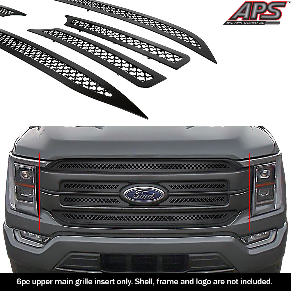 Stainless Steel Main Upper Black Wire Mesh Grille 2021-2023 Ford F-150 Lariat GR06GEJ78K