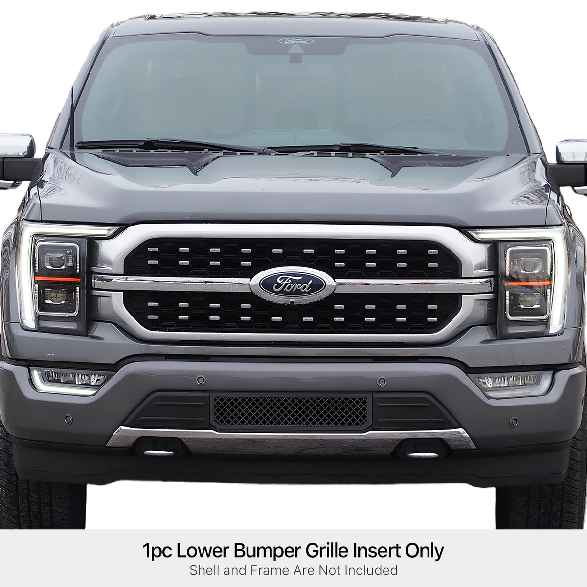 Stainless Steel Lower Bumper Black Wire Mesh Grille 2021-2023 Ford F-150 GR06GFB34K