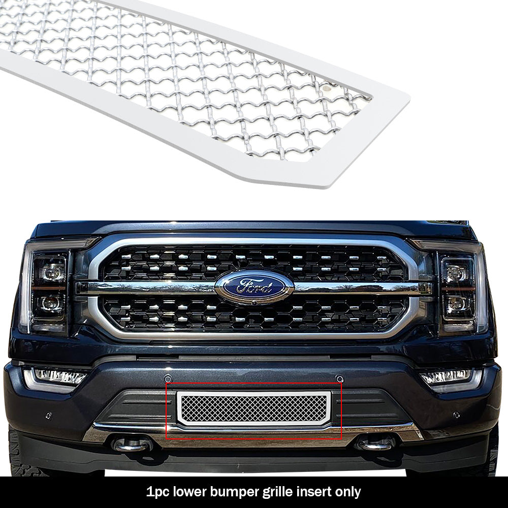 Stainless Steel Lower Bumper Mesh Grille 2021-2023 Ford F-150 GR06GFB34S