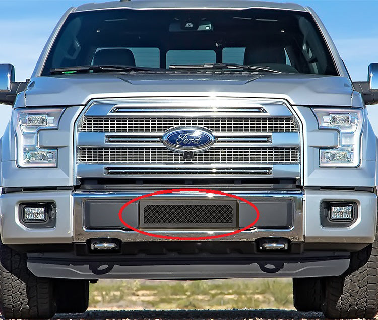 Stainless Steel Lower Bumper Black Wire Mesh Grille 2015-2017 Ford F-150 GR06GFC13H
