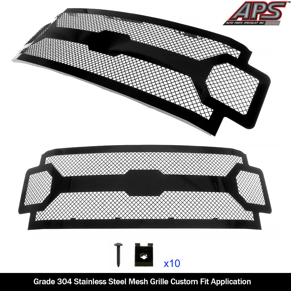 Stainless Steel Main Upper Black Wire Mesh Grille 2017-2019 Ford F-250 Without Front Camera/2017-2019 Ford F-350 Without Front Camera/2017-2019 Ford F-450 Without Front Camera/2017-2019 Ford F-550 Without Front Camera GR06GFC63K