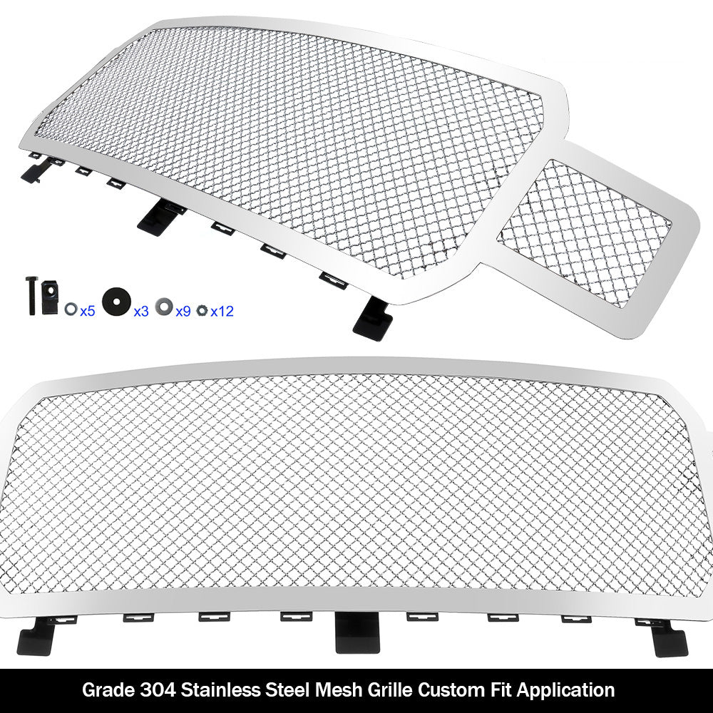 Stainless Steel Main Upper Mesh Grille 2018-2020 Ford F-150 Without Front Camera GR06GFD00S