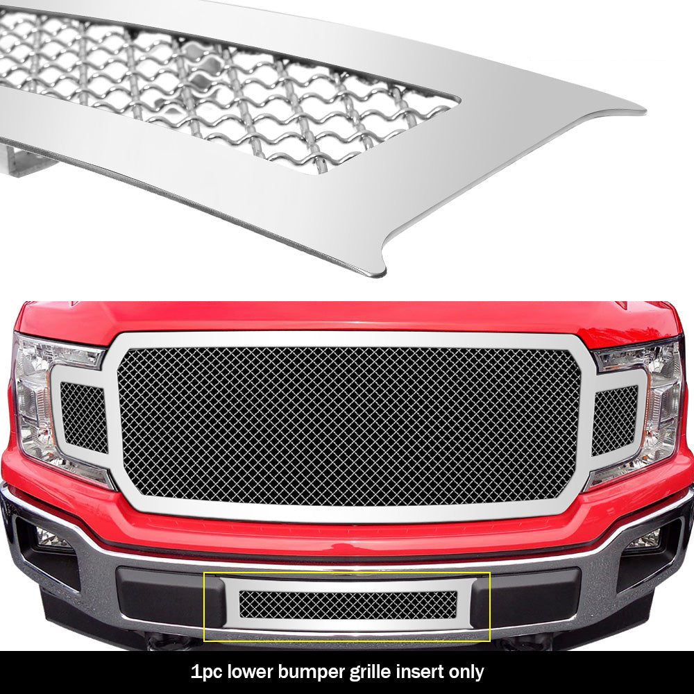 Stainless Steel Lower Bumper Mesh Grille 2018-2020 Ford F-150 (drilling may be required for XL/XLT/King Ranch/Plantinum) GR06GFD01S