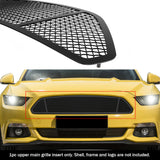 Stainless Steel Main Upper Black Wire Mesh Grille 2015-2017 Ford Mustang Only for V6 Base Models GR06GFD02H