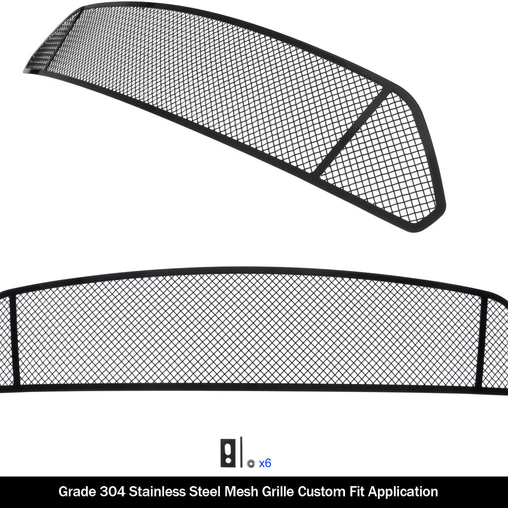 Stainless Steel Main Upper Black Wire Mesh Grille 2015-2017 Ford Mustang Only for V6 Base Models GR06GFD02H