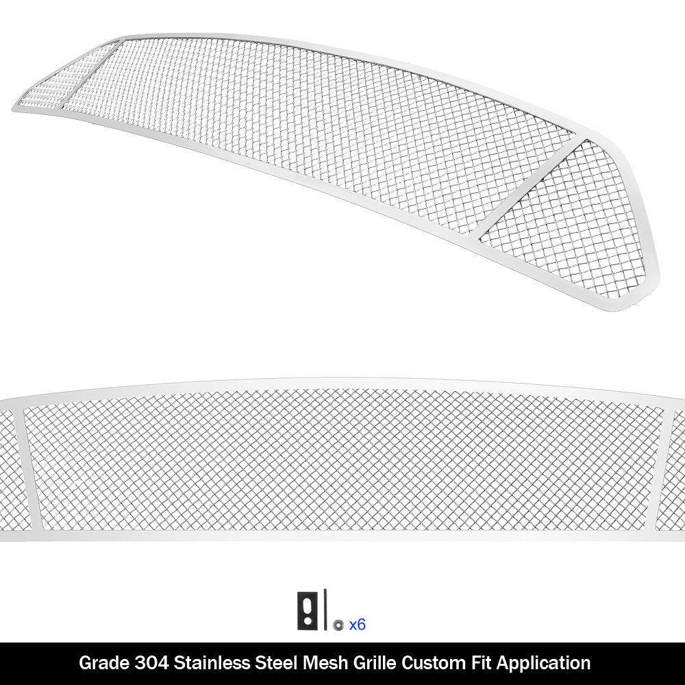 Stainless Steel Main Upper Mesh Grille 2015-2017 Ford Mustang Only for V6 Base Models GR06GFD02T