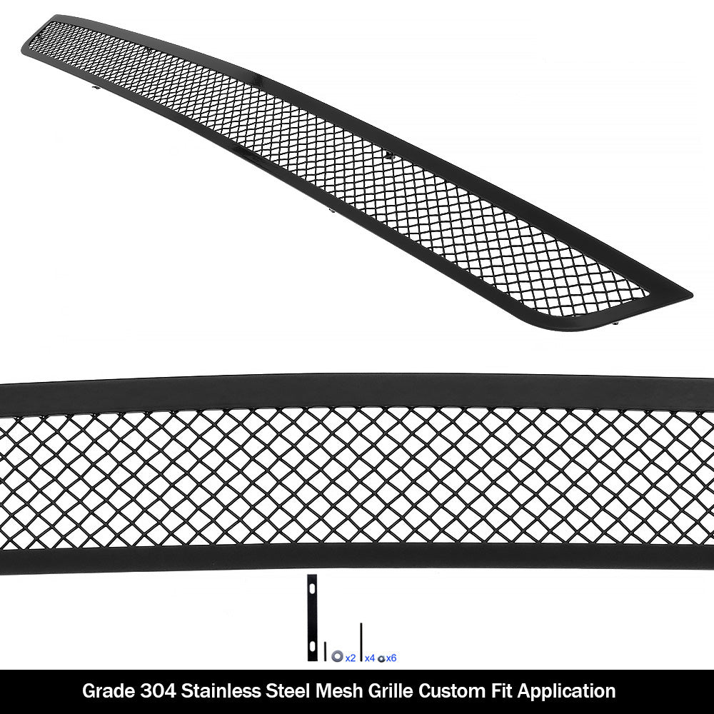 Stainless Steel Lower Bumper Black Wire Mesh Grille 2015-2017 Ford Mustang Base V6 /2015-2017 Ford Mustang Ecoboost V6 GR06GFD03H