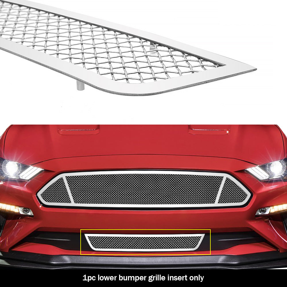 Stainless Steel Lower Bumper Mesh Grille 2018-2022 Ford Mustang Only for V8 GT Models GR06GFD09T