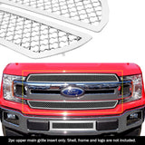 Stainless Steel Main Upper Mesh Grille 2018-2020 Ford F-150 King Ranch Square Mesh Style/2018-2020 Ford F-150 Plantium Square Mesh Style GR06GFD43S