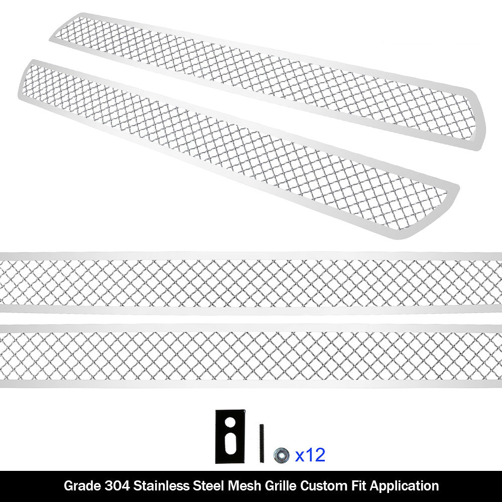 Stainless Steel Main Upper Mesh Grille 2018-2020 Ford F-150 King Ranch Square Mesh Style/2018-2020 Ford F-150 Plantium Square Mesh Style GR06GFD43S