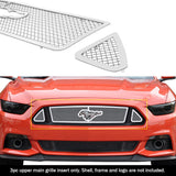 Stainless Steel Main Upper Mesh Grille 2015-2017 Ford Mustang GT V8 With Logo Show GR06GFD46T