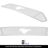 Stainless Steel Main Upper Mesh Grille 2018-2022 Ford Mustang Only for EcoBoost Models with logo show GR06GFD47T