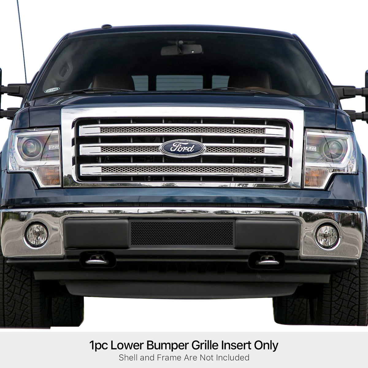 Stainless Steel Lower Bumper Black Wire Mesh Grille 2009-2014 Ford F-150 (Not For Harley Davidson And Raptor) GR06GFG89H
