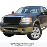 Stainless Steel Main Upper Black Stainless Steel Billet Grille 2004-2008 Ford F-150 All Model GR06HEB60J