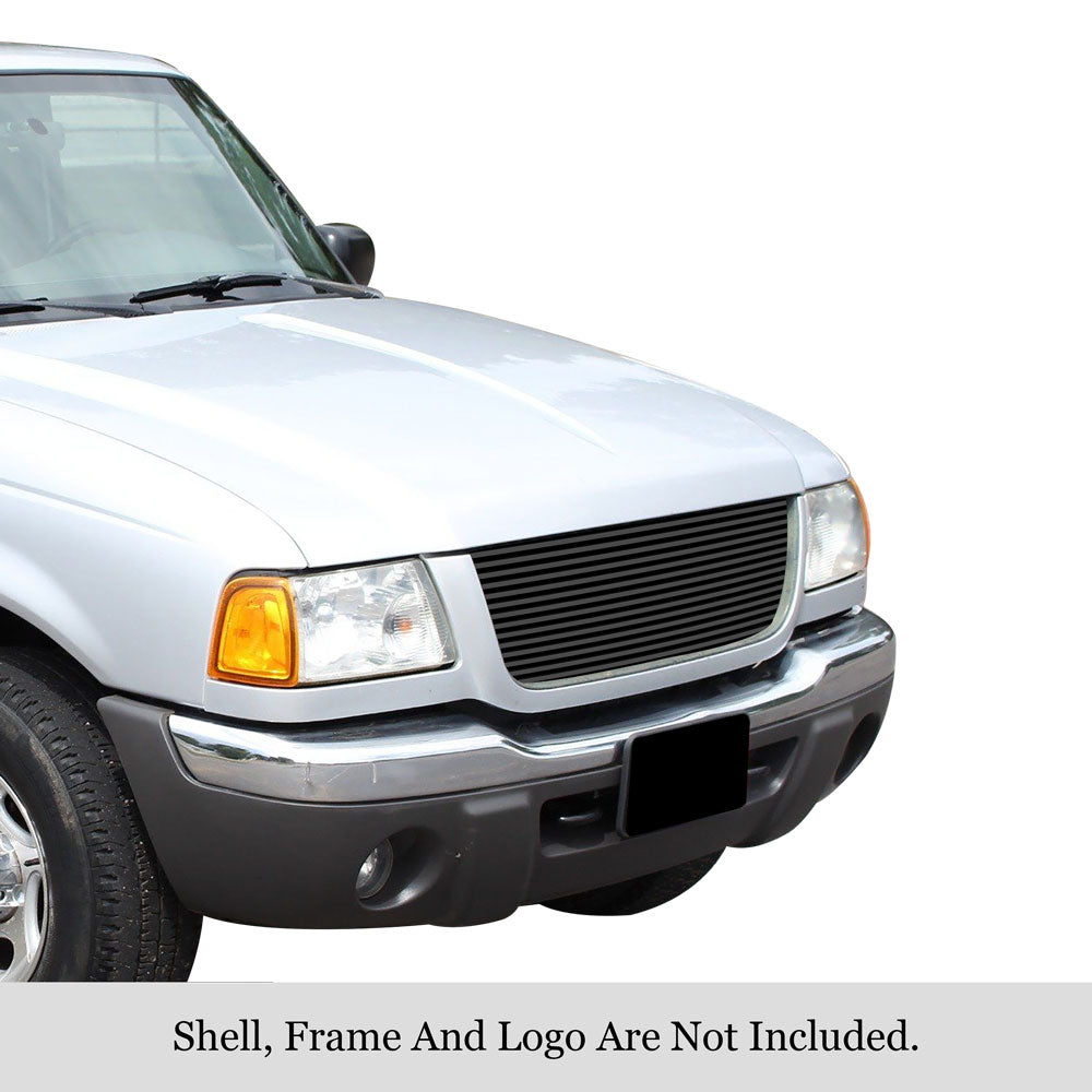 Stainless Steel Main Upper Black Stainless Steel Billet Grille 2001-2003 Ford Ranger Edge /2001-2003 Ford Ranger XLT 4WD Open Across The Top GR06HEC24J