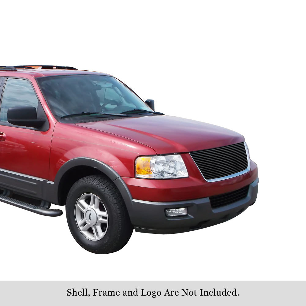 Stainless Steel Main Upper Black Stainless Steel Billet Grille 2003-2006 Ford Expedition GR06HEC72J