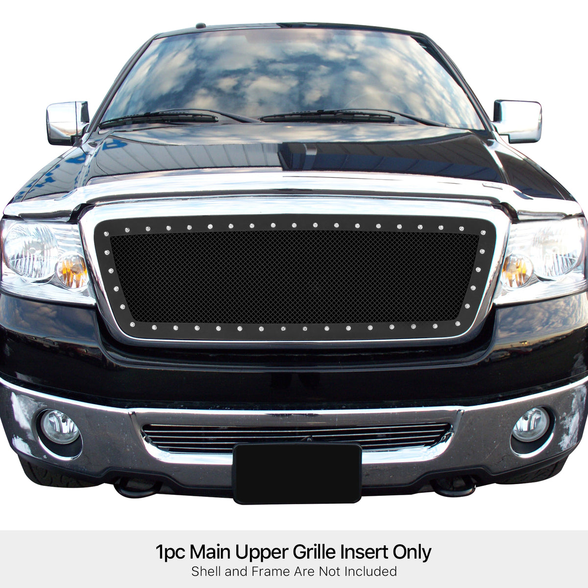 Stainless Steel Main Upper Rivet Grille 2004-2008 Ford F-150 GR06LEH15H