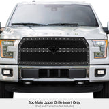 Carbon Steel Main Upper Rivet Grille 2015-2017 Ford F-150 Without Front Camera GR06LFC10I