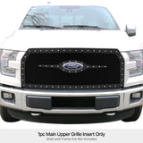Stainless Steel Main Upper Rivet Grille 2015-2017 Ford F-150 Without Front Camera GR06LFC10K