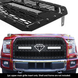 Stainless Steel Main Upper Sheet Grille 2015-2017 Ford F-150 Without Front Camera GR06LFC10L