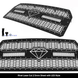 Stainless Steel Main Upper Sheet Grille 2015-2017 Ford F-150 Without Front Camera GR06LFC10L