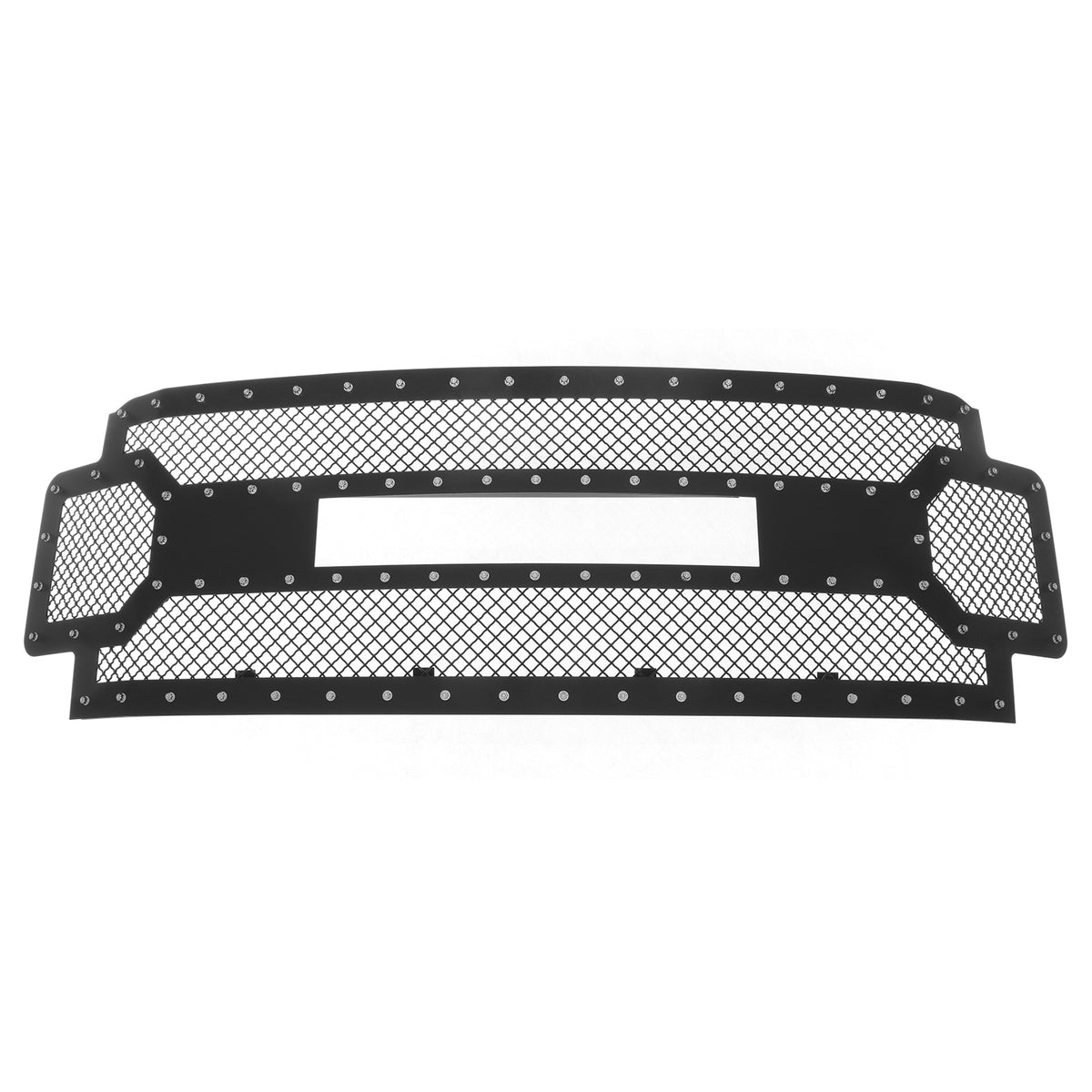 Stainless Steel Main Upper Rivet Grille 2017-2019 Ford F-250 Without Front Camera/2017-2019 Ford F-350 Without Front Camera/2017-2019 Ford F-450 Without Front Camera/2017-2019 Ford F-550 Without Front Camera GR06LFC63D