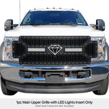 Stainless Steel Main Upper Sheet Grille 2017-2019 Ford F-250 Without Front Camera/2017-2019 Ford F-350 Without Front Camera/2017-2019 Ford F-450 Without Front Camera/2017-2019 Ford F-550 Without Front Camera GR06LFC63L