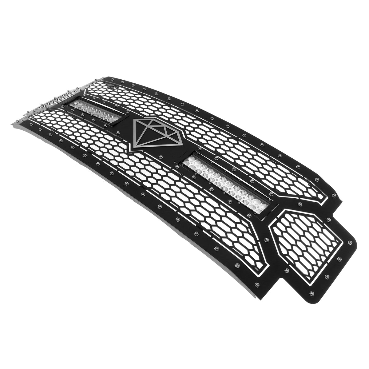 Stainless Steel Main Upper Sheet Grille 2017-2019 Ford F-250 Without Front Camera/2017-2019 Ford F-350 Without Front Camera/2017-2019 Ford F-450 Without Front Camera/2017-2019 Ford F-550 Without Front Camera GR06LFC63L
